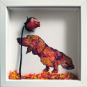 Geo Red Dog and Rose
